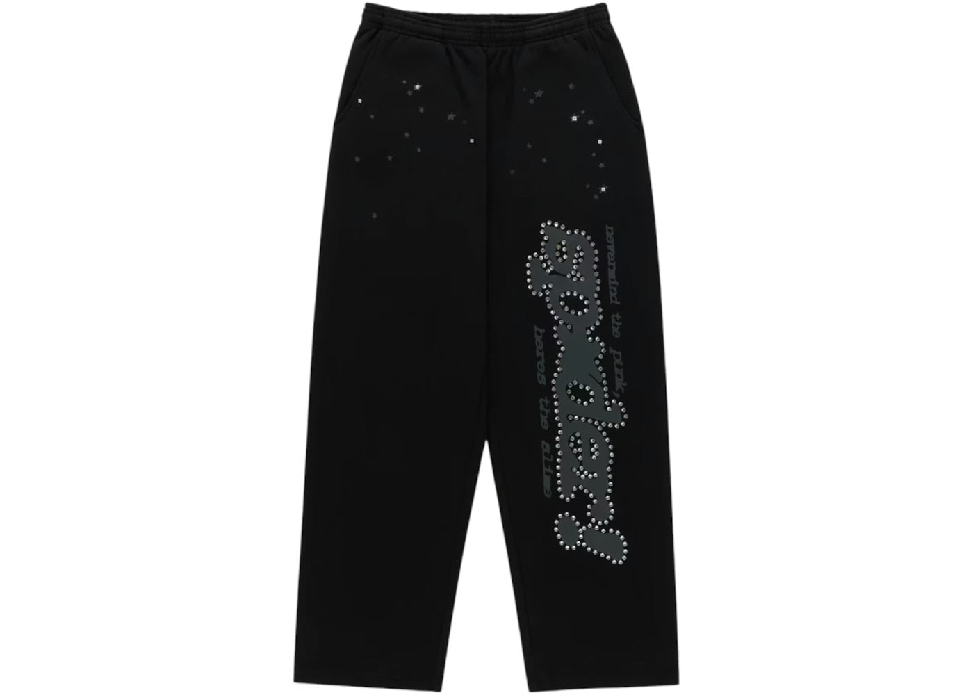 Sp5der Rhinestone Punk V2 Sweatpants Black