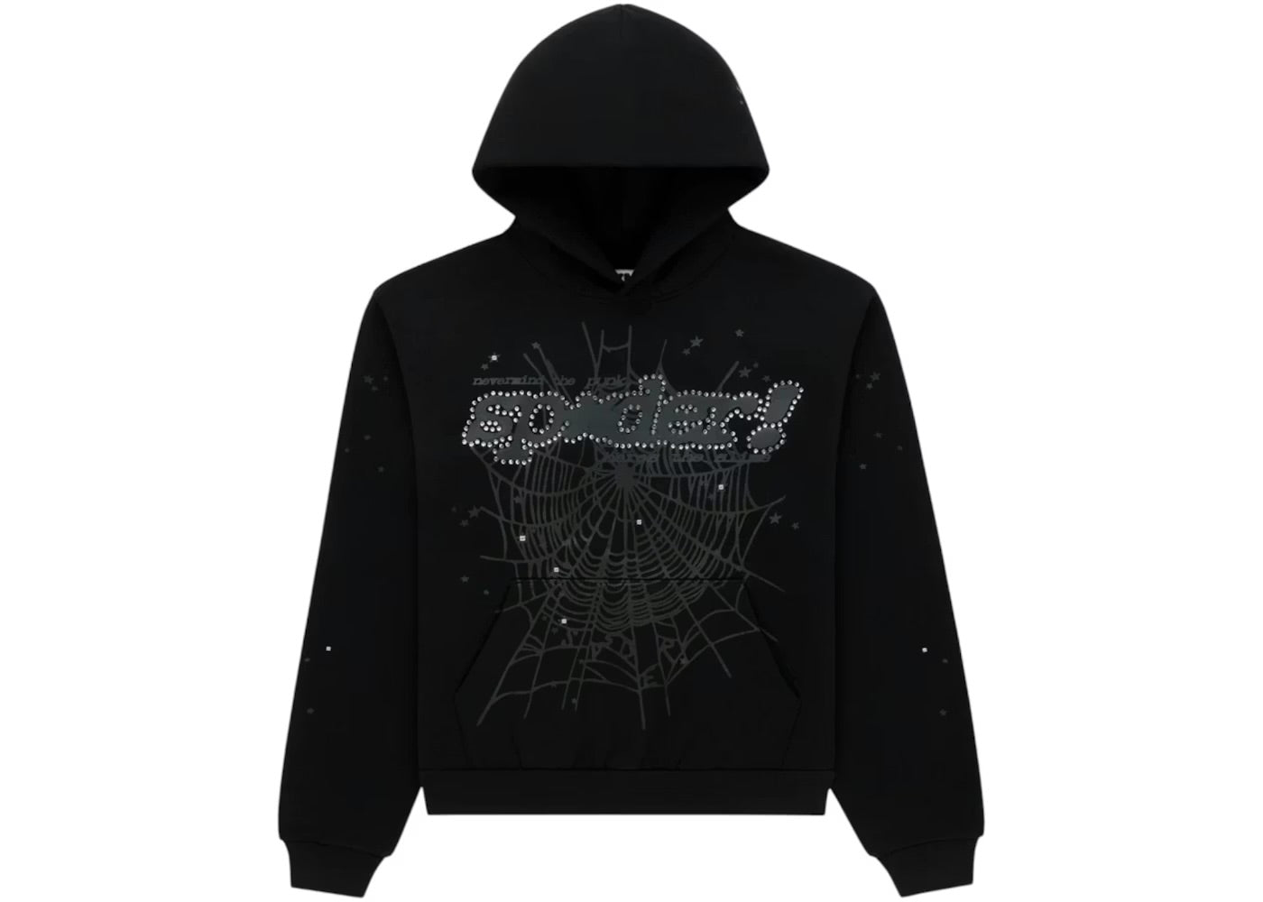 Sp5der Rhinestone Punk V2 Hoodie Black