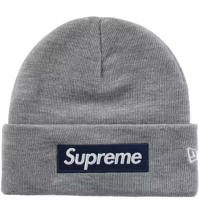 Supreme New Era Box Logo Beanie (FW25) Heather Grey