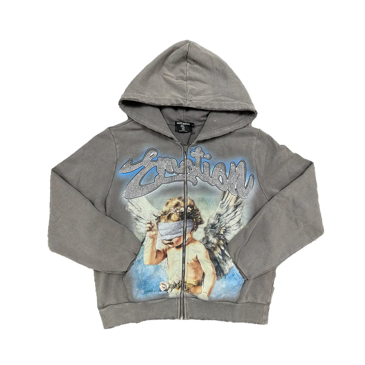 Mixed Emotion Grey “Rhinestone” Hoodie