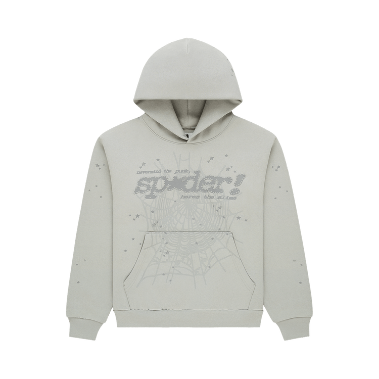 Sp5der Sport Grey Tonal Punk V2 Hoodie