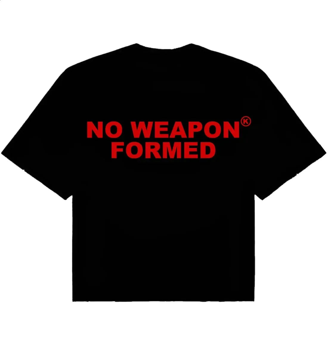 No Weapon Formed Black Red Tee