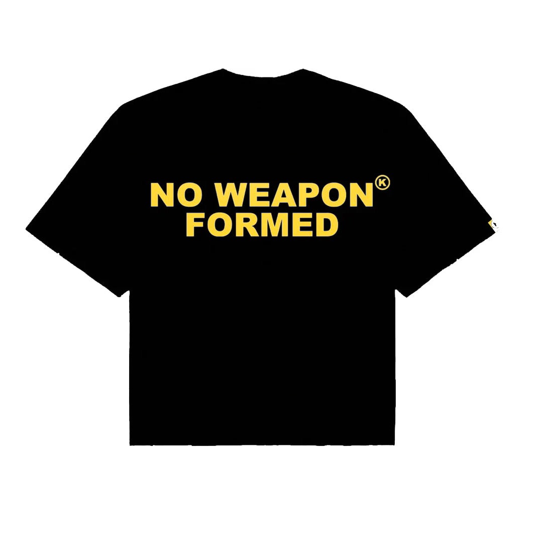 No Weapon Formed Yellow Black Tee