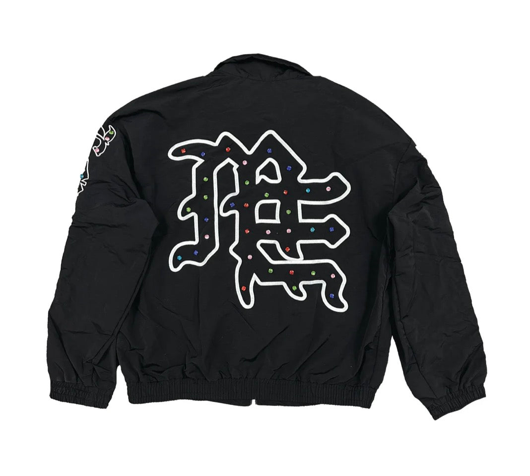 Mixed Emotions Rhinestone Nylon Jacket