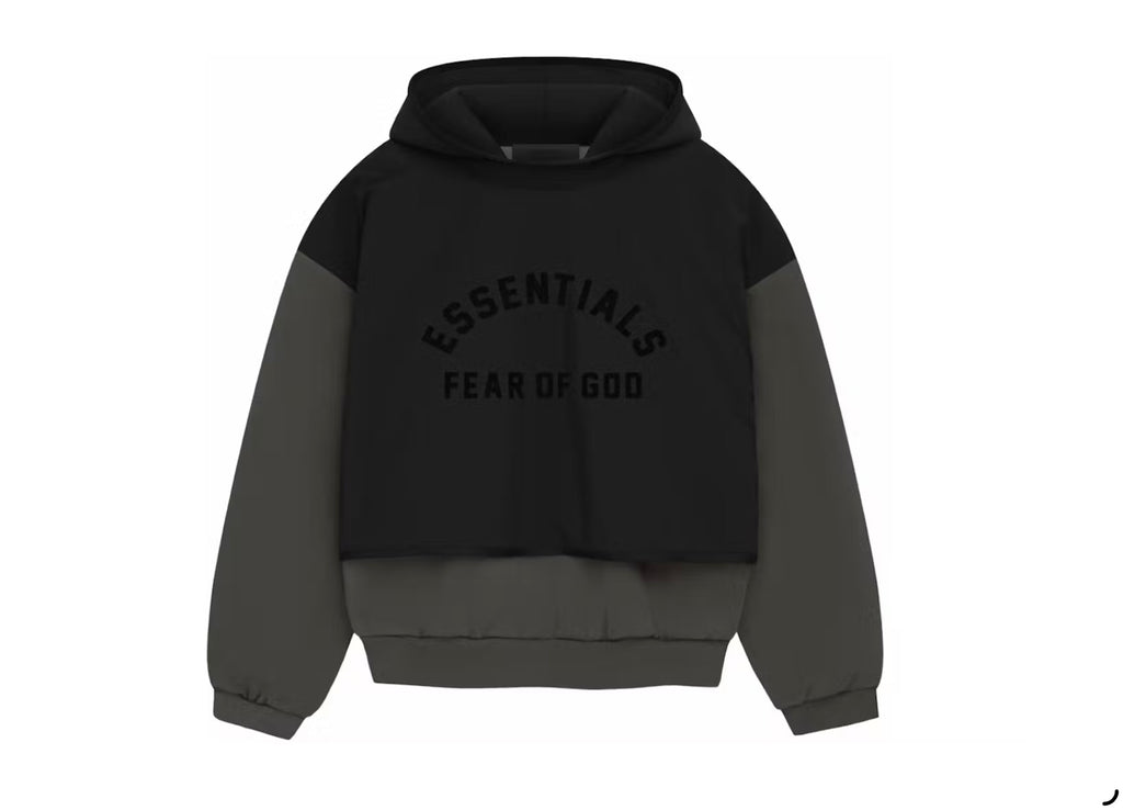 Essentials Nylon Fleece Hooded Sweater Ink/Jet Black