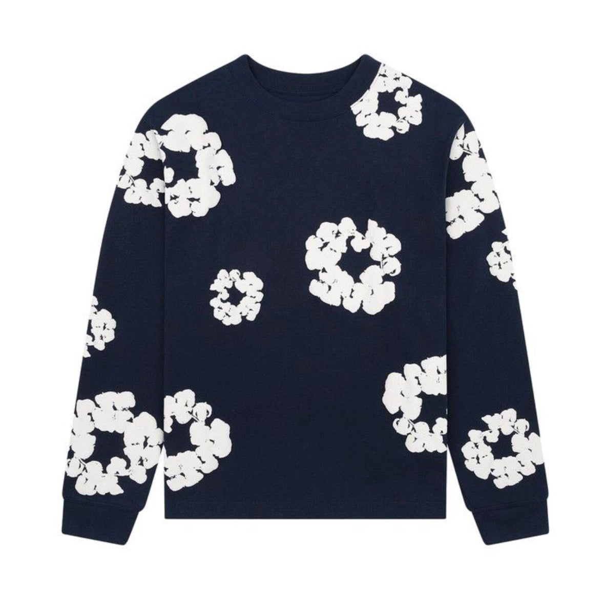 Denim Tears Long-Sleeve Wreath Tee 'Navy'