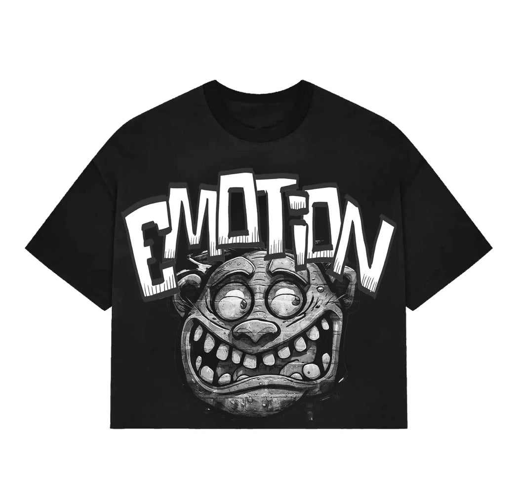 Mixed Emotions Black "Monster" cropped Tee