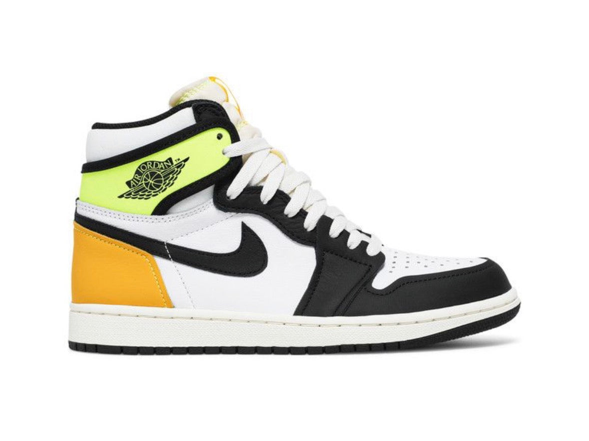 Jordan 1 Retro High White Black Volt University Gold
