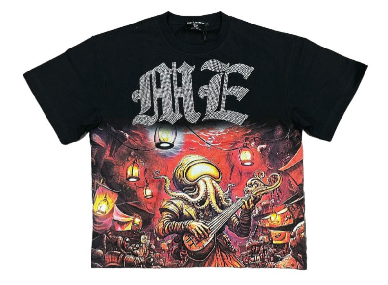 Mixed Emotion Red Octopus Rhinestone Tee