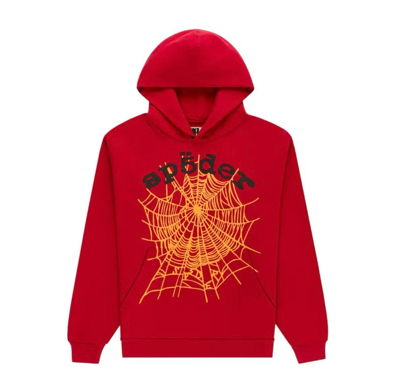 Sp5der OG Web V2 Hoodie Red Orange