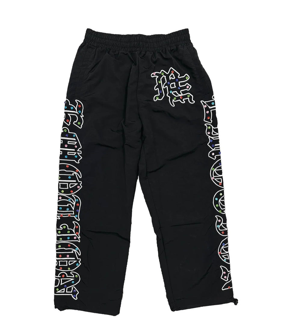 Mixed Emotions Rhinestone Nylon Pants