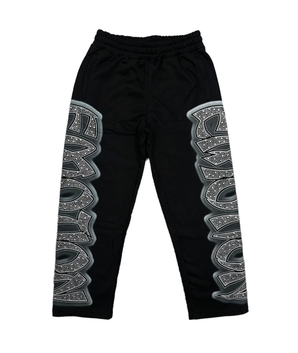 Mixed Emotions Midnight Rhinestone Sweatpants