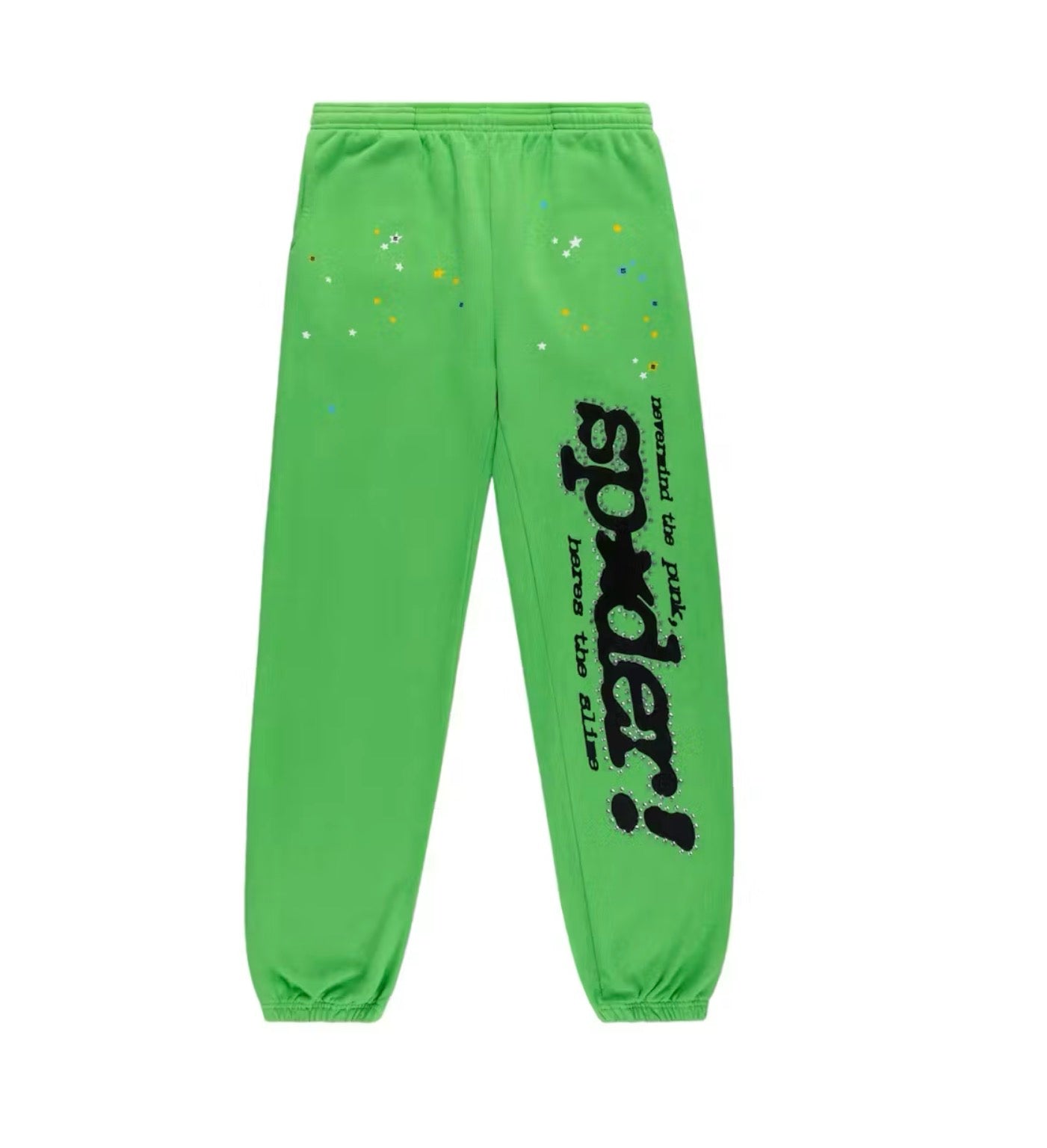 Sp5der Slime Green Rhinestone Punk V2 Pants