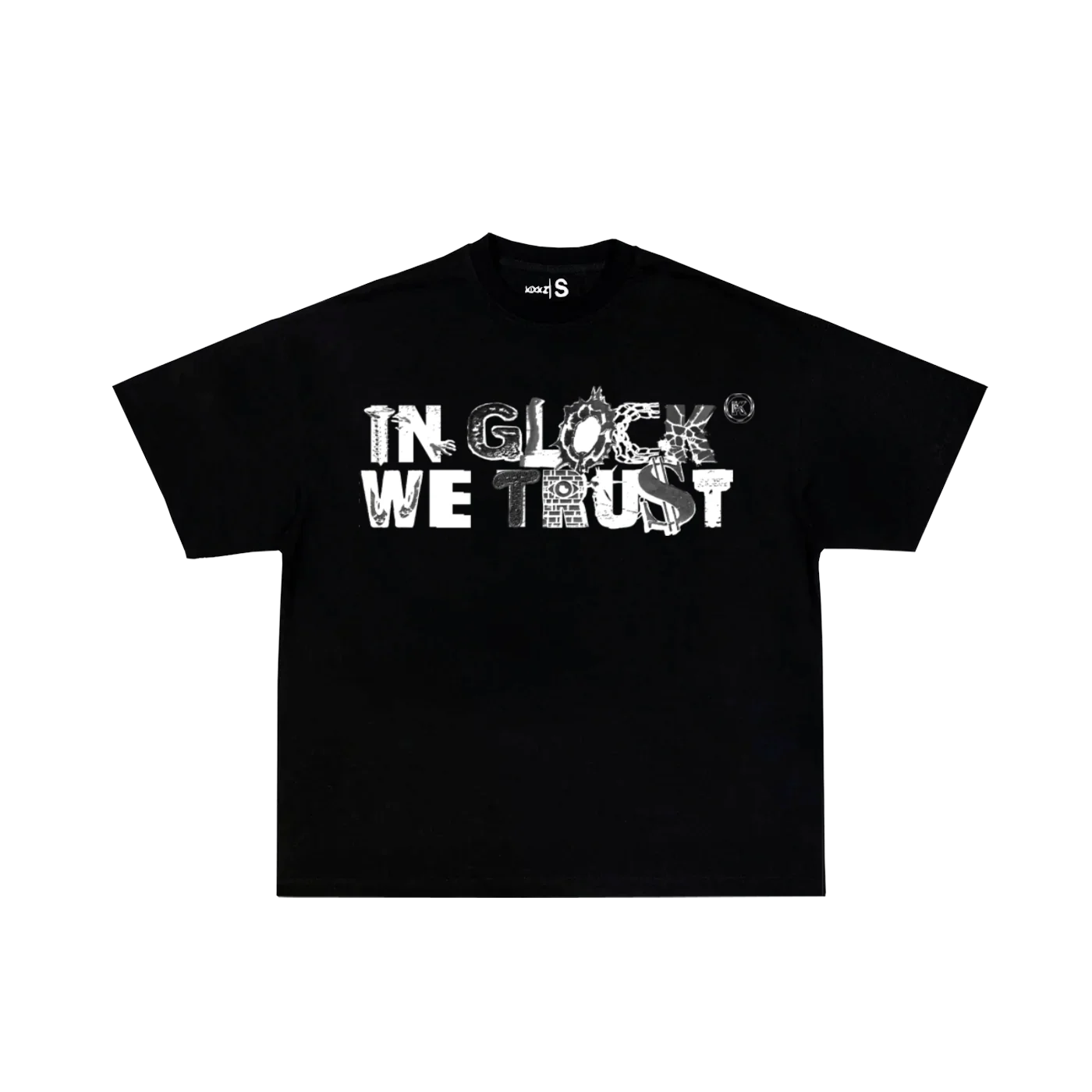 In Glock We Trust Black & White Tee