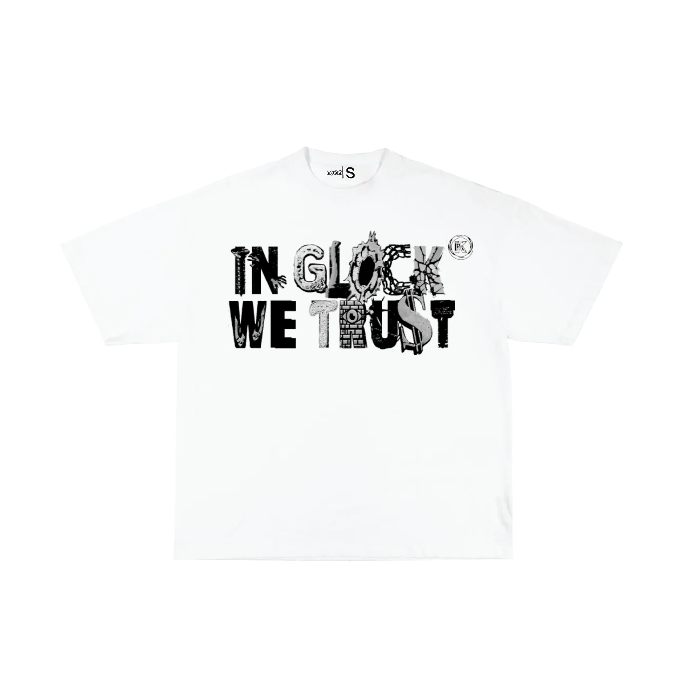In Glock We Trust White & Black Tee