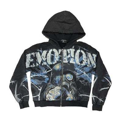 Mixed Emotions Acid Wash "Radioactive" Zip Up Hoodie -KI