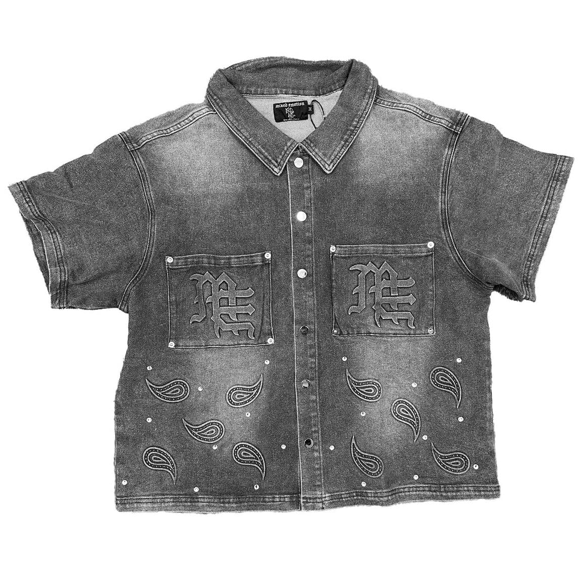 Mixed Emotions Paisley Denim Grey Shirt