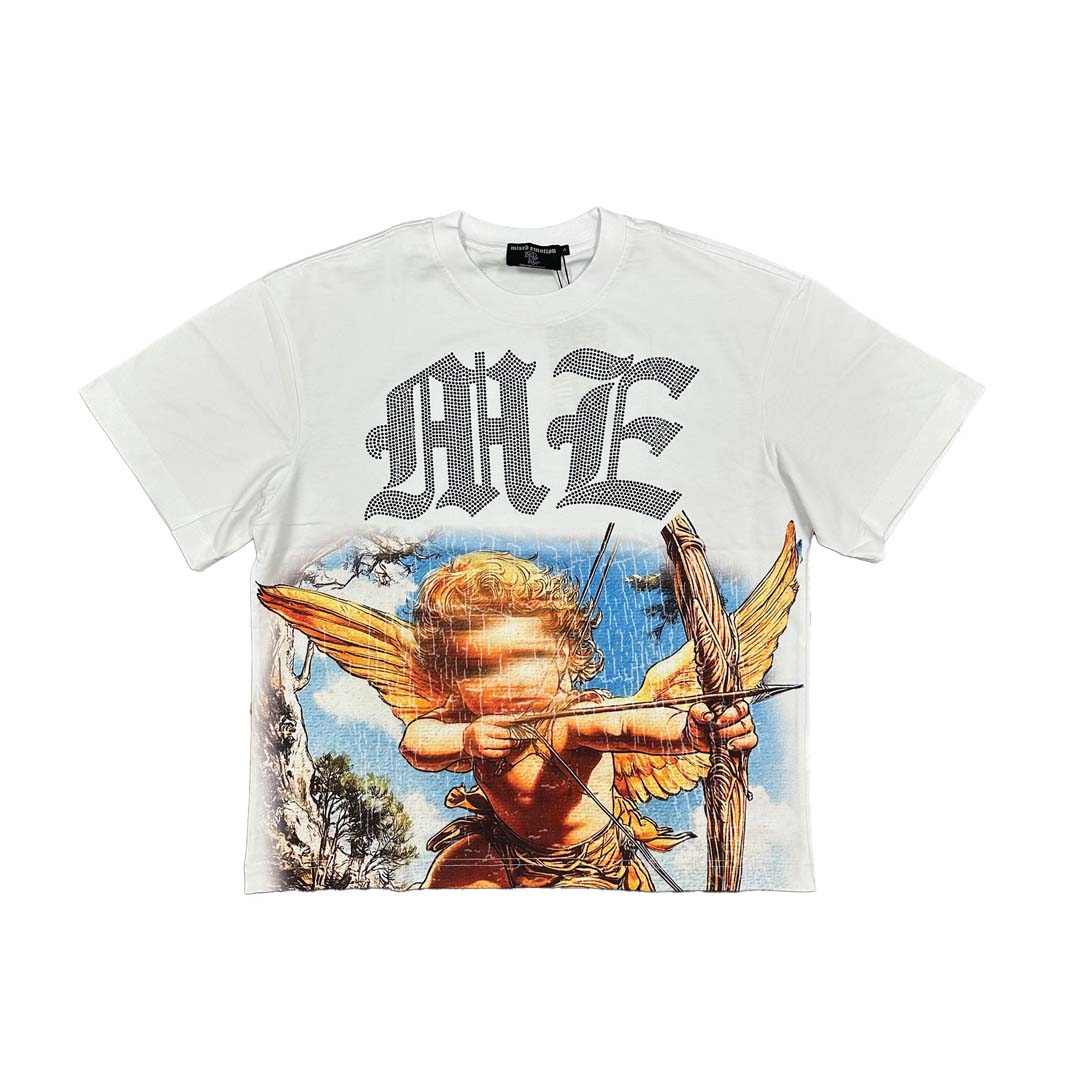 Mixed Emotion White Angel Rhinestone Tee