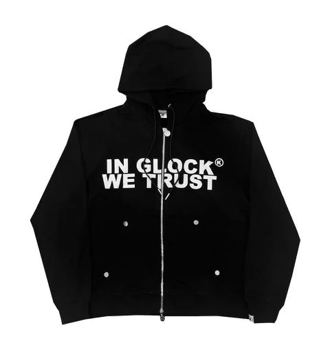 In Glock We Trust Black Zip Up Hoodie