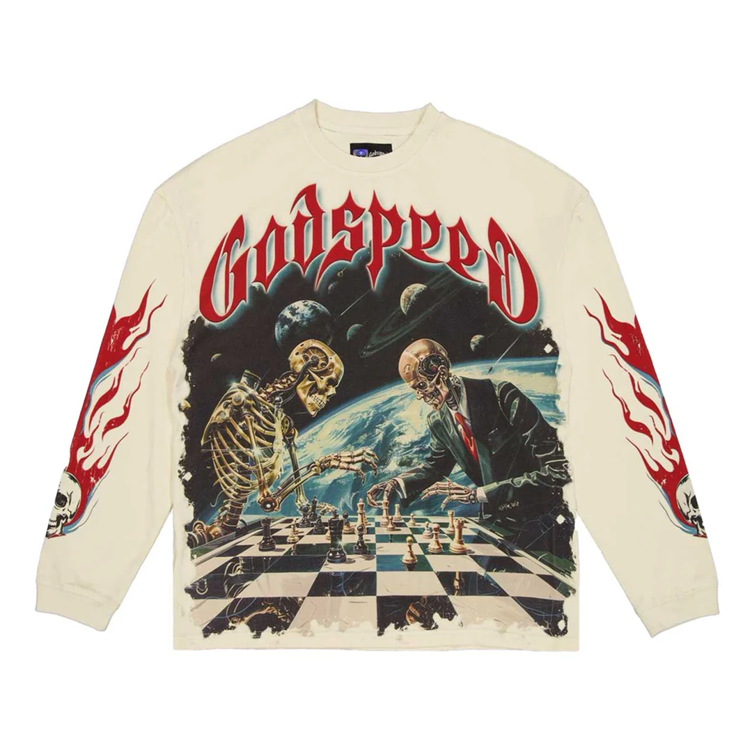 Godspeed Mens Checkmate Long Sleeve Shirt Bone