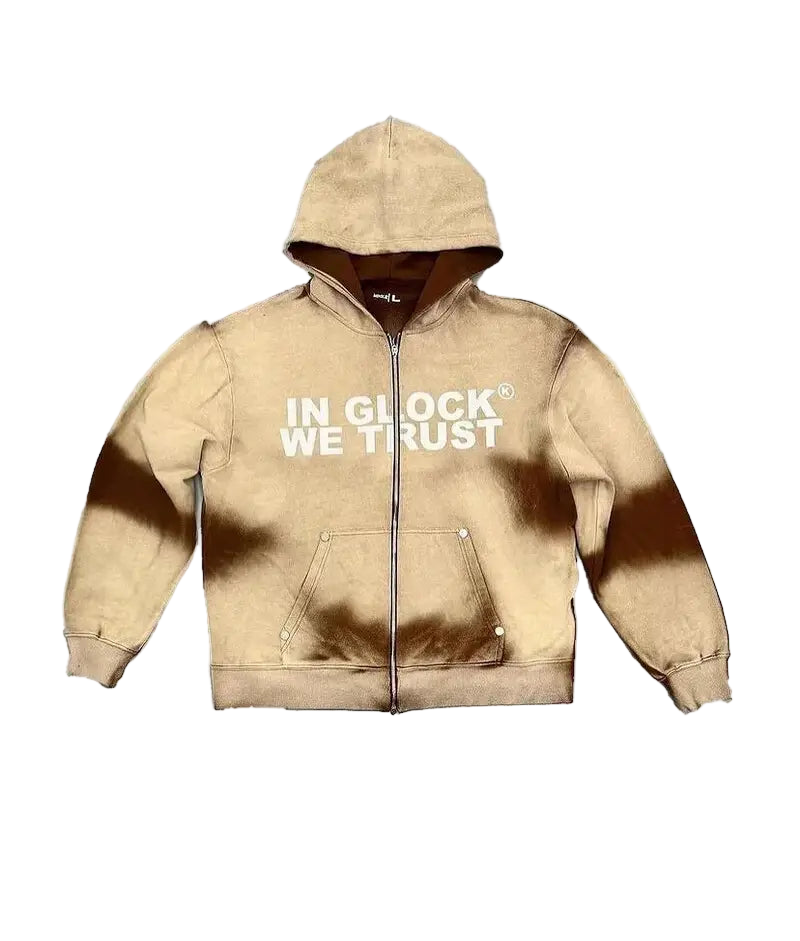 In Glock We Trust Zip Up Mocha