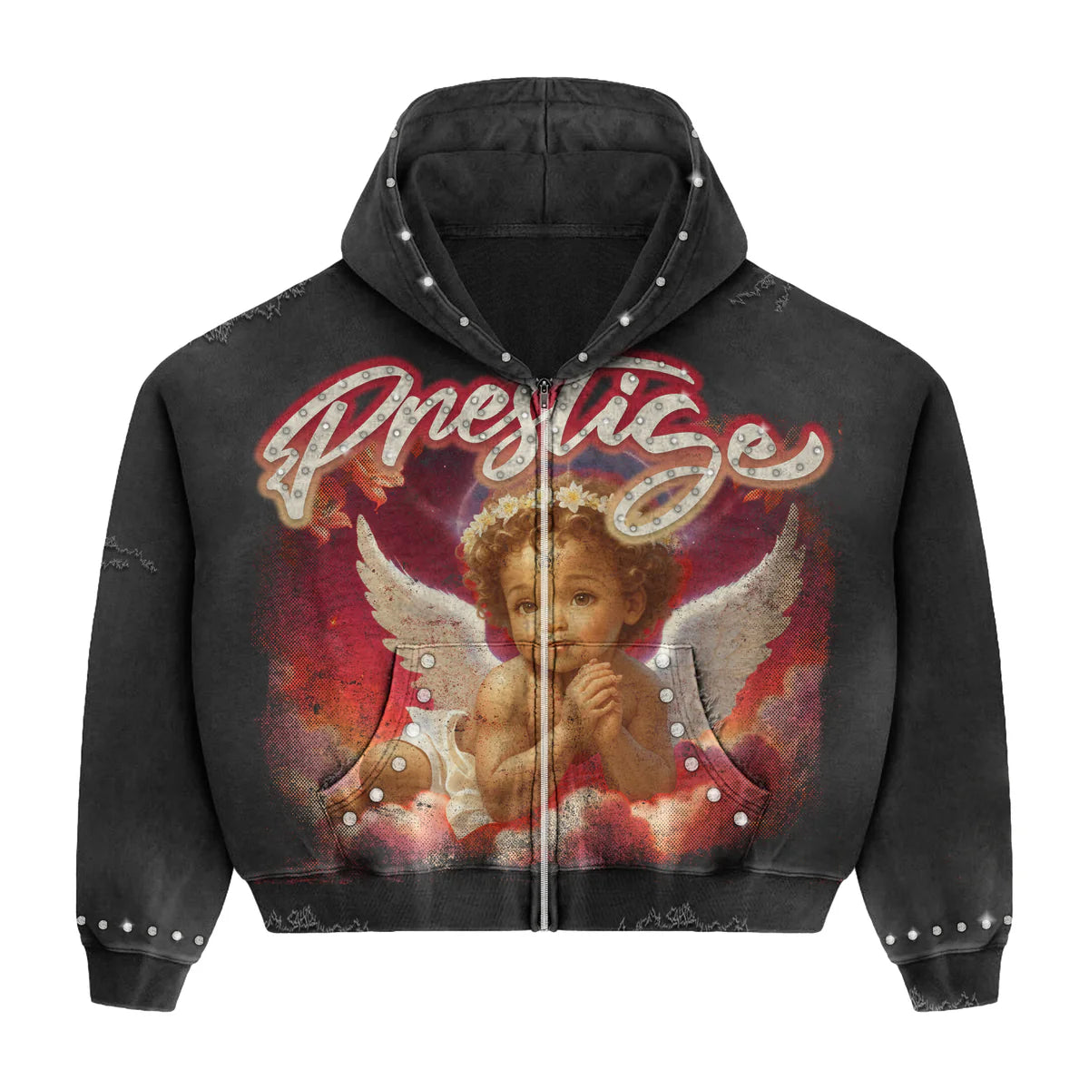 Prestige Collections Black Red Angel Hoodie