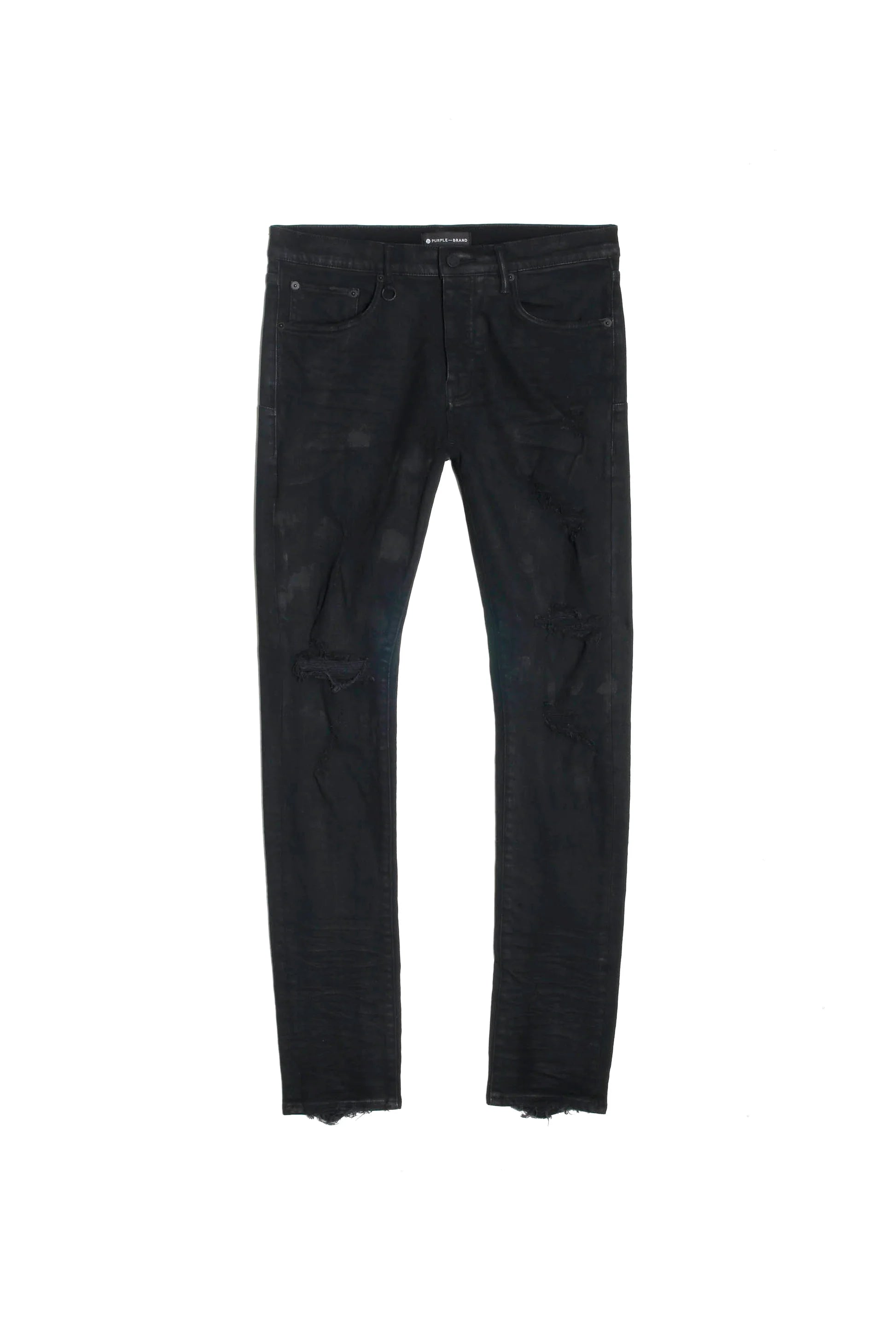 Purple Oil Spill Low Rise Skinny Black Jeans