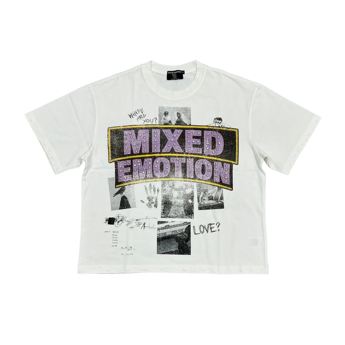Mixed Emotions Purple Love Tee White