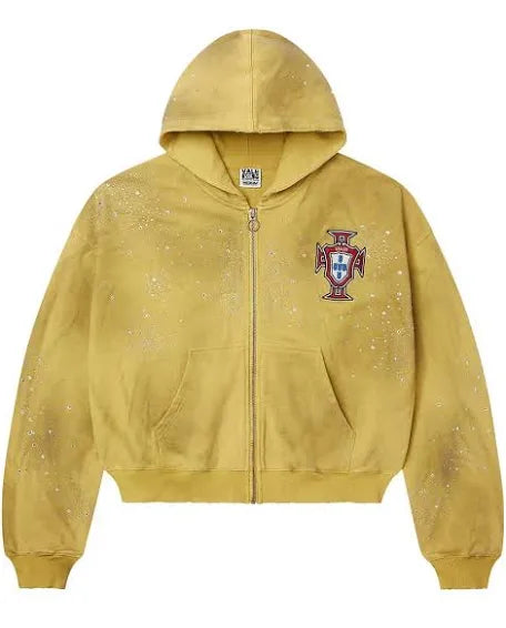 Vale Forever Sun Clustered Zip Up Hoodie Yellow
